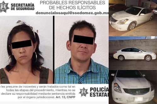 Recuperan auto robado en Atlacomulco; hay 2 detenidos